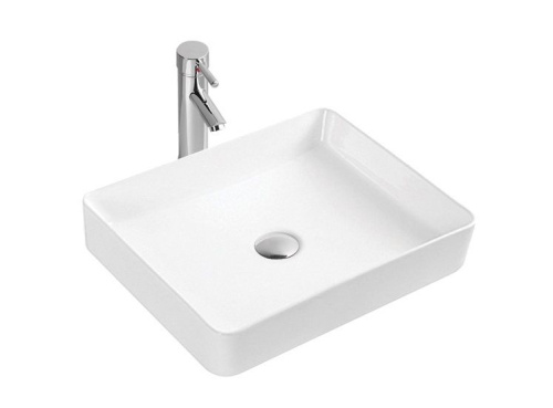 Раковина из сантехнического фарфора Sintesi SIN-LVB-APP-407 50х40 накладная цвет белый