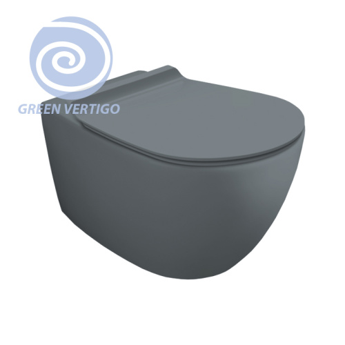 Чаша унитаза подвесная Simas Vignoni VI18VERT cemento matt цвет серый матовый без сиденья безободковая смыв торнадо