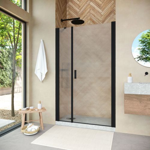 Душевая дверь Vegas-Glass EP-F-2 NOVO EP-F-2 NOVO 100 02М Moru R 100х190 стекло рифленое профиль черный