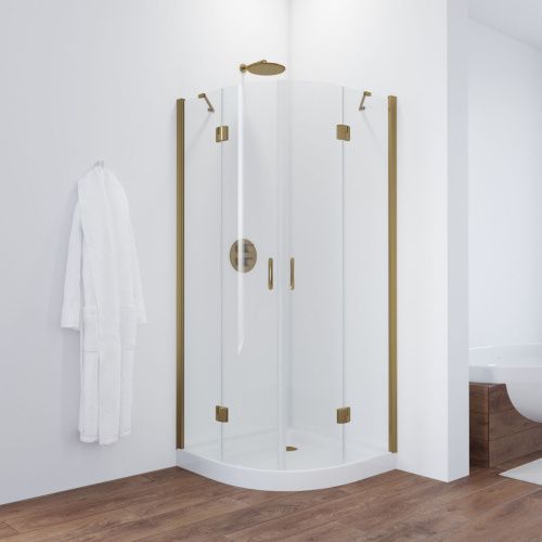 Душевой уголок Vegas-Glass AFS TUR+NOVO AFS TUR NOVO h1890 80 05 crystalvision R 80х80 стекло прозрачное профиль бронза без поддона