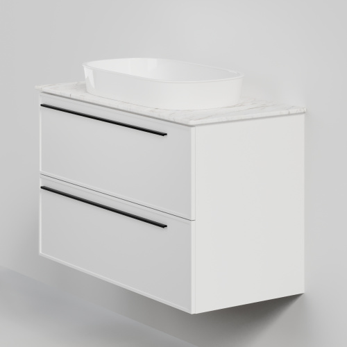 Тумба со столешницей La Fenice ELBA TWIN NFNC-01-ELB-B-100-2-3-GG 100х62х49 подвесная цвет белый