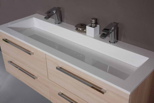 Раковина из минерального литья Puris Star Line WME912D61 120х50 накладная цвет белый 2 отверстия под смеситель