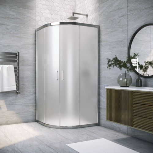 Душевой уголок Vegas-Glass ZS TUR+NOVO ZS TUR NOVO 100 08 10 100х100 стекло матовое профиль хром глянцевый без поддона