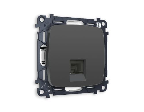 Комплект механизма телефонной розетки RJ-11(4P4C) со шторкой Ambrella Volt Omega (Омега) MO912030