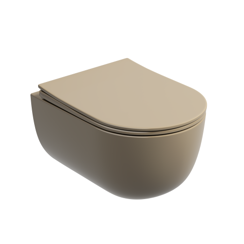 Унитаз подвесной Ceramica Nova MODENA CN6063MC коричневый матовый с сиденьем микролифт безободковый смыв торнадо