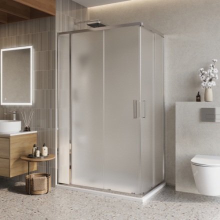 Душевой уголок BelBagno LUCE LUCE-AH-21-120/80-P-Cr 120х80 стекло рифленое профиль хром глянцевый без поддона