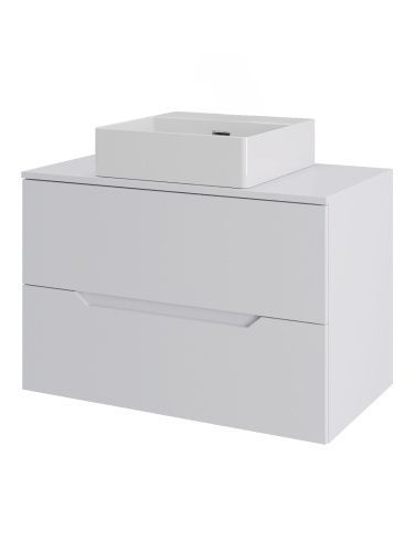 Тумба с раковиной Orange Line Li-70TuwMDF+B04-405W 70х46х69 подвесная цвет белый матовый