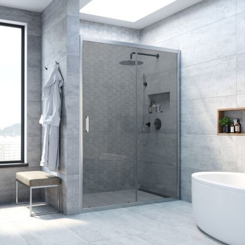 Душевая дверь Vegas-Glass ZP TUR+NOVO ZP NOVO h2000 165 07 07 165х200 стекло тонированное профиль хром