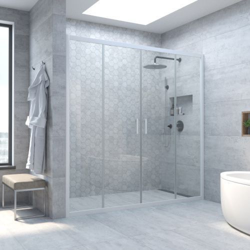 Душевая дверь Vegas-Glass Z2P TUR+NOVO Z2P NOVO h2000 180 01 crystalvision 180х200 стекло прозрачное профиль белый