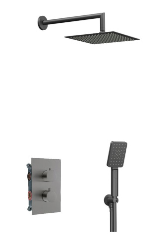 Душевая система AQG Alpha 19ALTEC24212 встраиваемая цвет оружейная сталь