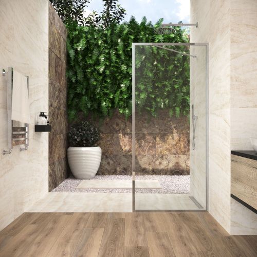 Душевая перегородка Vegas-Glass EAF Frame EAF Frame 100 08 crystalvision 100х200 стекло прозрачное профиль хром