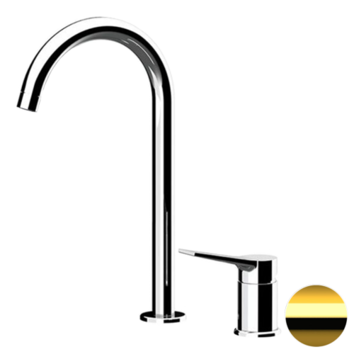 Смеситель Remer Slash & Dot SL57LDO на раковину золото