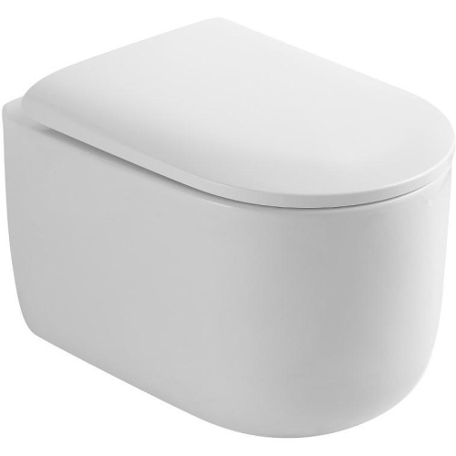 Унитаз подвесной Boheme Flow 969-SET-W цвет белый глянцевый с сиденьем микролифт безободковый смыв торнадо