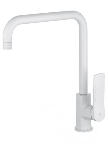 Смеситель для кухни Wonzon & Woghand WW-L1006-MW на мойку/столешницу белый