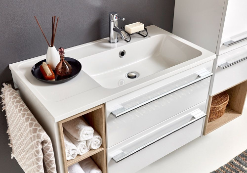 Раковина из минерального литья Marlin 3250star MWSTA8L 81х45 подвесная цвет белый 1 отверстие под смеситель