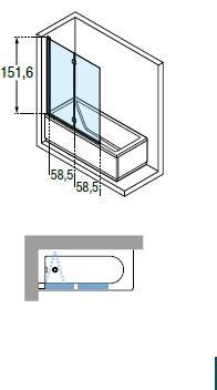 Душевая шторка на ванну Novellini Young Y21BSV120D-1K 120х152 стекло прозрачное профиль хром ориентация универсальная - фото 3
