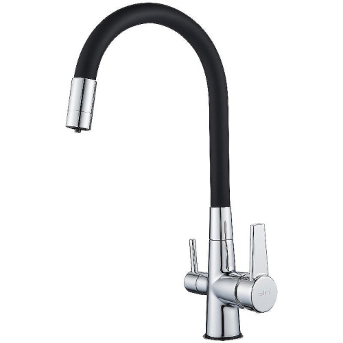 Смеситель для кухни D-Lin D159317-1 на мойку хром/черный