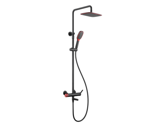 Душевая стойка Bronze de Luxe 2039RH настенная цвет черный/красный