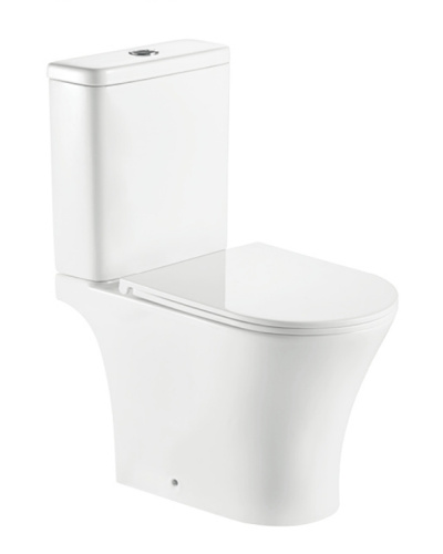 Унитаз напольный с бачком SantiLine SL-5010 цвет белый с сиденьем микролифт безободковый смыв воронка-водоворот