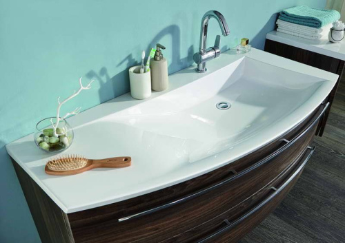 Раковина из минерального литья Puris Crescendo SWM112L1 120х56 накладная цвет белый 1 отверстие под смеситель