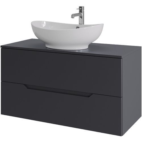 Тумба с раковиной Orange Line Li-100TugMDF+B08-585W 100х50 цвет серый