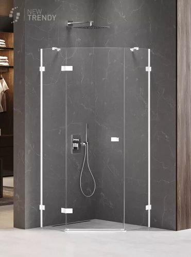 Душевой уголок New Trendy AVEXA White EXK-3862 80х80 стекло прозрачное профиль белый без поддона