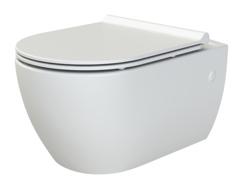 Унитаз подвесной Boheme Bianca 963-SET-2-MW цвет белый матовый с сиденьем микролифт безободковый каскадный смыв