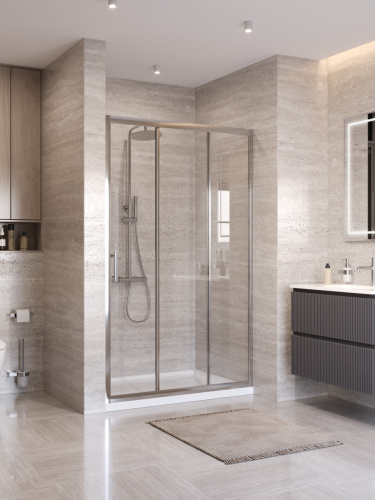 Душевая дверь BelBagno UNO-195 UNO-195-BF-3-110-C-Cr 110х195 стекло прозрачное профиль хром
