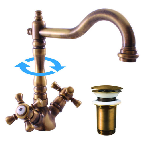 Смеситель RavSlezak MORAVA RETRO MK321.5/8SM на раковину бронза