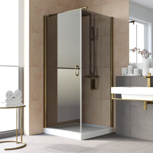 Душевой уголок Vegas-Glass EP-Fis LUX EP-Fis LUX 80*90 5 7 L 80х90 стекло тонированное профиль бронза