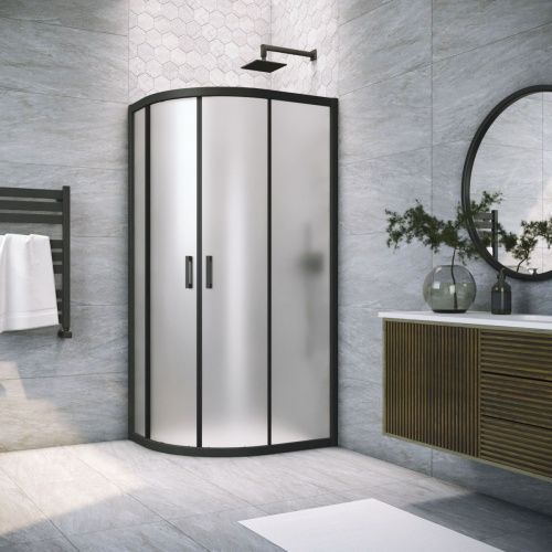 Душевой уголок Vegas-Glass ZS-F TUR+NOVO ZS-F NOVO h2000 120*110 02М 10 120х110 стекло матовое профиль черный без поддона