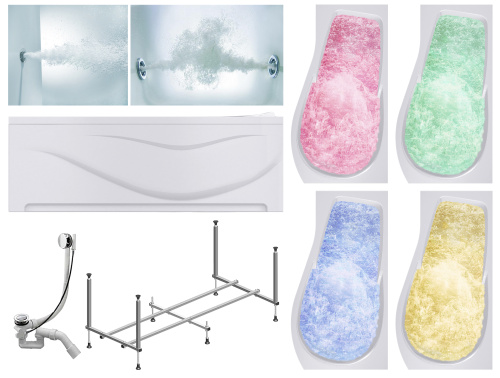 Ванна акриловая гидромассажная Timo VINO VINO1792R-KTVINO17-SPV1505-T-CM-T-BM-T-CT-FPVINO17R 170х92 пристенная асимметричная с каркасом