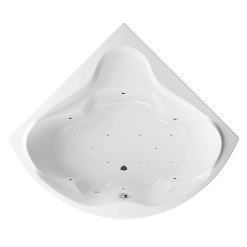Ванна акриловая гидромассажная Excellent KONSUL WAEX.KON15.RELAX.CR 150х150 угловая четверть круга с каркасом
