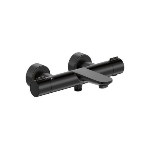 Смеситель для ванны Duravit Wave WA5220000046 / WA5220000C46 настенный черный матовый с термостатом