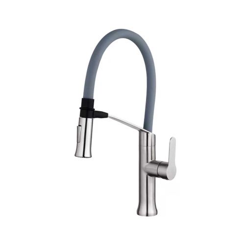 Смеситель для кухни Fashun A54501-12 на мойку серый/сатин