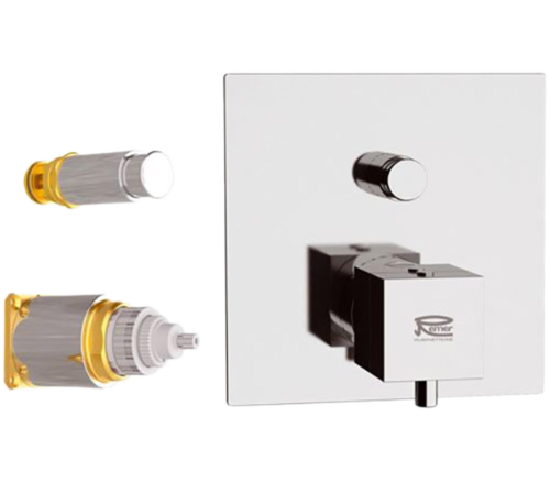 Смеситель для душа Remer Q-Elegance QT09KB встраиваемый в стену хром с термостатом