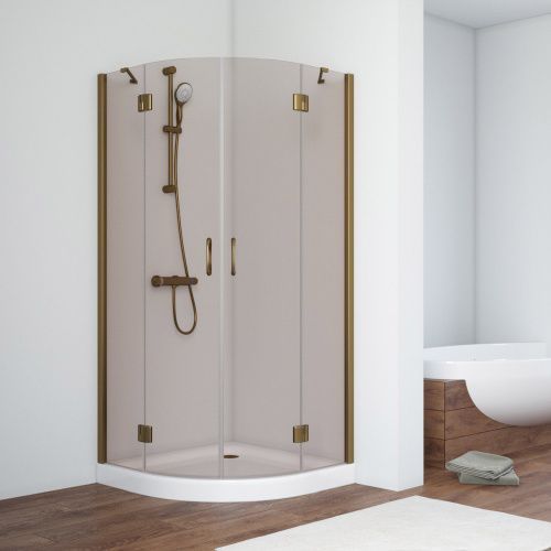 Душевой уголок Vegas-Glass AFS TUR+NOVO AFS TUR NOVO h1890 80 05 05 R 80х80 стекло тонированное профиль бронза без поддона
