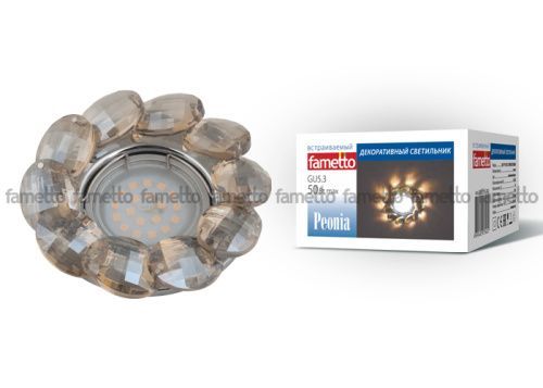Светильник встраиваемый Fametto Peonia (Пеониа) DLS-P114 GU5.3 CHROME/COGNAC