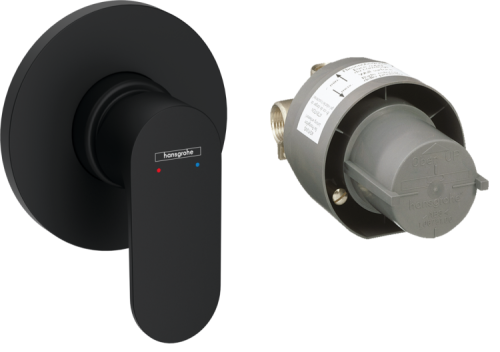 Смеситель Hansgrohe Rebris S 72648670 настенный встраиваемый черный матовый без термостата