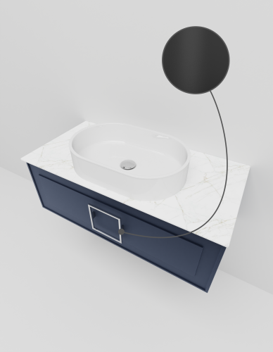 Тумба со столешницей La Fenice CUBO NFNC-01-CUB-BG-100-3-GG 100х36х49 подвесная цвет синий