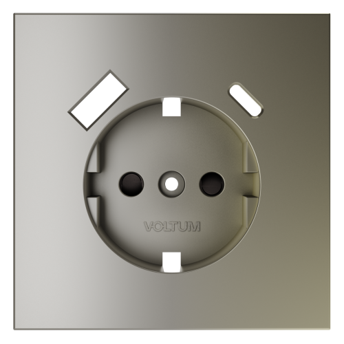 Накладка для розетки с заземлением и защитными шторками, с USB A+C VOLTUM S70 VLS001004