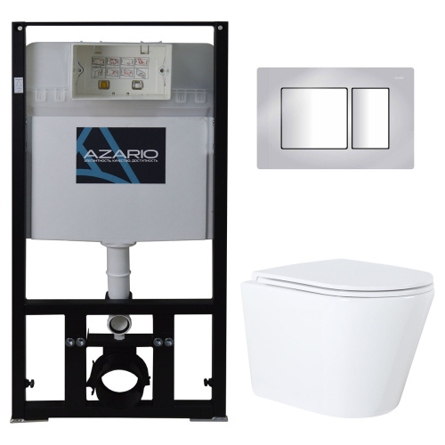 Комплект унитаз с инсталляцией с клавишей смыва Azario  AZ-8010-1000+AZ-8200-0031+AZ-0053