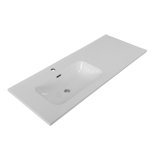 Раковина керамическая BelBagno BB1200ETL-L 121х47 накладная цвет белый глянцевый