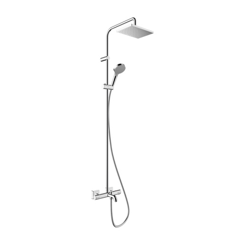 Душевая стойка Hansgrohe Vernis Shape 26098000 настенная цвет хром с термостатом