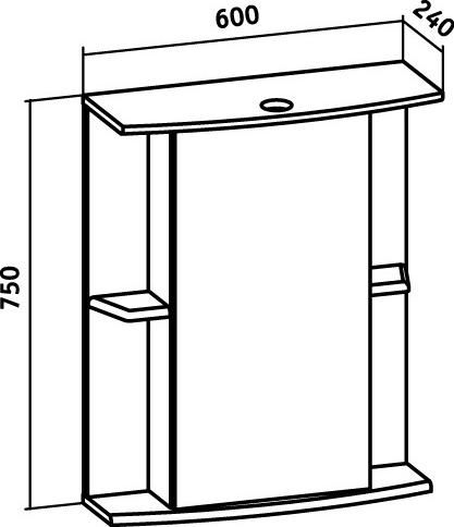 Зеркало-шкаф RUNO Мадрид 36 60х75 подвесной цвет белый - фото 3