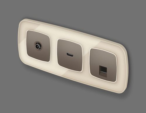 Комплект механизма компьютерной розетки Ambrella Volt MO642005