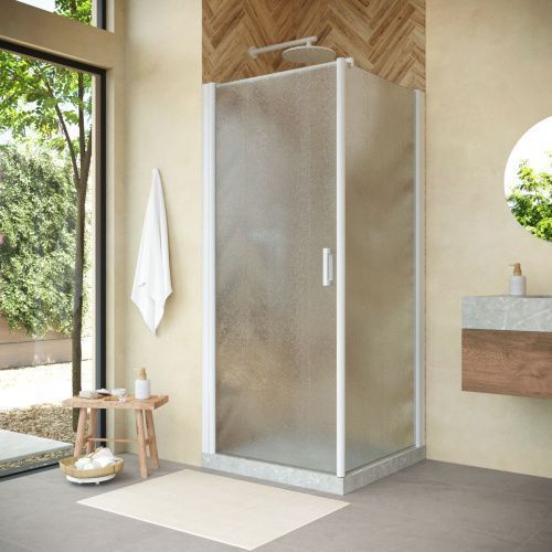 Душевой уголок Vegas-Glass EP-Fis NOVO EP-FIS NOVO 90 01 02 L 90х90 стекло рифленое профиль белый без поддона