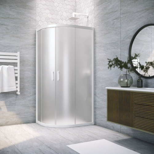 Душевой уголок Vegas-Glass ZS-F TUR+NOVO ZS-F NOVO h2000 100*80 01 10 100х80 стекло матовое профиль белый