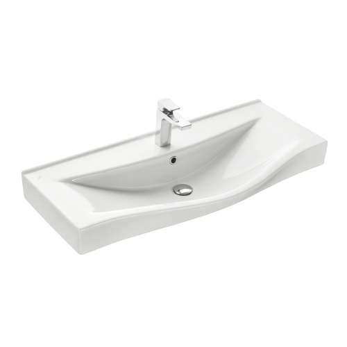 Раковина из сантехнического фарфора Aquaton Беверли 1WH302502 100х48 накладная цвет белый