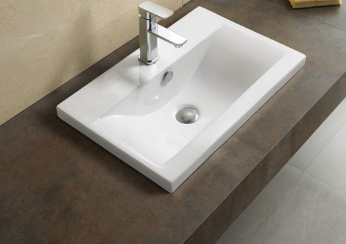 Раковина CeramaLux 102 см 9393-100 встраиваемая цвет белый